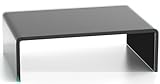 DURATABLE® Glastisch in Schwarz 350 mm x 110 mm x 250 mm LCD Glasaufsatz TV Aufsatz Monitor Tisch TV…