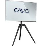 CAVO TV-Staffelei für 45 bis 65 Zoll Bildschirme bis 40 kg, Walnuss schwarz lackiert, Max VESA 400 x…