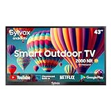 SYLVOX 43" Outdoor TV 4K HDR Smart TV Sprachfernbedienung 2000nits Dolby Audio IP55 Wasserdicht hbbtv…