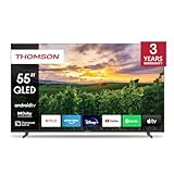 Thomson 55 Zoll (139 cm) QLED Fernseher Smart Android TV (WLAN, HDR, Triple Tuner DVB-C/S2/T2, Sprachsteuerung,…