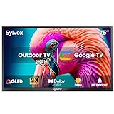 SYLVOX Outdoor Fernseher 75 Zoll QLED 4K UHD 2000nits Smart Google TV, HDR10, Dolby Atmos, Wetterfest…