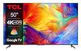TCL 50P739 50 Zoll Fernseher, 4K HDR, Ultra HD, Smart TV Powered by Google TV, Rahmenloses Design (Dolby…