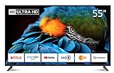 DYON Smart 55 XT-2 138,7 cm (55 Zoll) Fernseher (4K Ultra-HD Smart TV, HD Triple Tuner (DVB-C/-S2/-T2),…