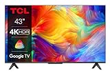 TCL 43P739 43 Zoll Fernseher, 4K HDR, Ultra HD, Smart TV Powered by Google TV, Rahmenloses Design (Dolby…