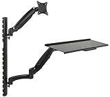 VIVO Sitz-Steh-Wandhalterung mit Gegengewicht Höhenverstellbarer Monitor- und Tastatur-Arbeitsplatz…