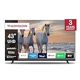 Thomson 43 Zoll (109 cm) UHD Fernseher Smart Android TV (WLAN, HDR, Triple Tuner DVB-C/S2/T2, Sprachsteuerung,…