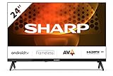 SHARP 24FH6EA HD Ready Frameless Android TV 60cm (24 Zoll), 3X HDMI, 2X USB, Dolby Digital, Active Motion…