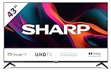 SHARP 43GL4260E Google TV 108 cm (43 Zoll) 4K Ultra HD Google TV (Smart TV ohne Rahmen, Dolby Atmos,…