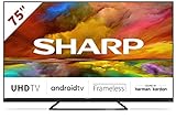 SHARP 75EQ3EA Android TV 189 cm (75 Zoll) 4K Ultra HD Android TV (Smart TV ohne Rahmen, Dolby Atmos,…