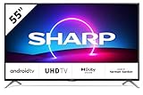 SHARP Android TV 55EL6EA, 139 cm (55 Zoll) Fernseher, 4K Ultra HD LED, Google Assistant, Harman/Kardon…