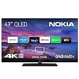Nokia 43 Zoll (108cm) QLED 4K UHD Fernseher Smart Android TV (WLAN, HDR, Triple Tuner DVB-C/S2/T2, Netflix,…