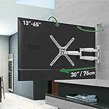 Barkan Lange weiße TV-Wandhalterung, 33–165,1 cm (13–65 Zoll), voll beweglich, schwenkbar, 4 Bewegungen,…