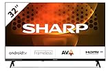 SHARP 32FH6EA HD Ready Frameless Android TV 80cm (32 Zoll), 3X HDMI, 2X USB, Dolby Digital, Active Motion…