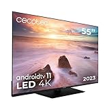 Cecotec TV LED 55" Smart TV A2 Series ALU20055ZS. 4K UHD, Android 11, Rahmenloses Design, zentraler…
