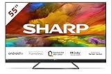 SHARP 55EQ3EA Android TV 139 cm (55 Zoll) 4K Ultra HD Android TV (Smart TV ohne Rahmen, Dolby Atmos,…