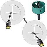 TV Wire Hider Kit for Wall Mount TV, White in Wall Cable Management Kit, Includes 2 Pass Throughs and…