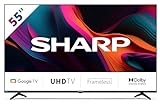 SHARP 55GL4260E Google TV 139 cm (55 Zoll) 4K Ultra HD Google TV (Smart TV ohne Rahmen, Dolby Atmos,…