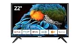 DYON Smart 22 XT-2 55 cm (22 Zoll) Fernseher (Full-HD Smart TV, HD Triple Tuner (DVB-C/-S2/-T2), Prime…