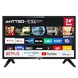 Antteq AV24H3 Fernseher 24 Zoll (60 cm) Smart TV mit Netflix, Prime Video, Rakuten TV, DAZN, Disney+,…