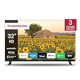 Thomson 32 Zoll (80 cm) HD Fernseher Smart Android TV (WLAN, Triple Tuner DVB-C/S2/T2, Netflix, YouTube,…