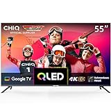 CHIQ U55QM8G 55 Zoll Smart TV, QLED UHD mit HDR, rahmenloses Metall-Design, Google TV, Dolby Audio,…