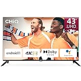 CHIQ H7C 43 Zoll UHD TV, 4K Smart, rahmenloses Design, HDR, Chromecast, Netflix/Prime Video/Google Assistant,Triple…