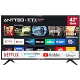 Antteq AV42F3 Fernseher 42 Zoll (106 cm) Smart TV mit Netflix, Prime Video, Rakuten TV, DAZN, Disney+,…