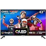 CHIQ 43-Zoll 4K QLED Smart TV, UHD breiter Farbraum mit HDR, Fernbedienung mit Sprachsteuerung，Chromecast…