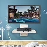 BiJun Floating TV Cable Box Shelf, Projector Speaker Shelf Wall Mount Entertainment Media Stand Router…
