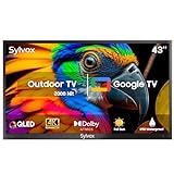 SYLVOX Outdoor Fernseher 43 Zoll QLED 4K UHD 2000nits Smart Google TV, HDR10, Dolby Atmos, Wetterfest…