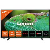 Lenco Lenco LED-4353BK LED-Fernseher (43 Zoll, LED, 4K HDR mit vorinstallierten Apps, Chromecast & direktes…